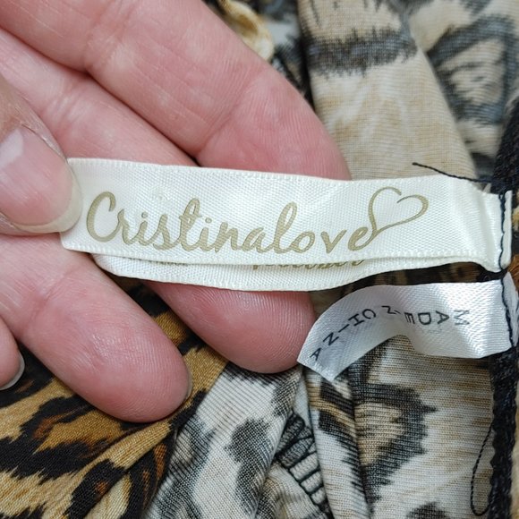 ANIMAL PRINT HALTER DRESS BY CRISTINALOVE SIZE S-M - Picture 6 of 8